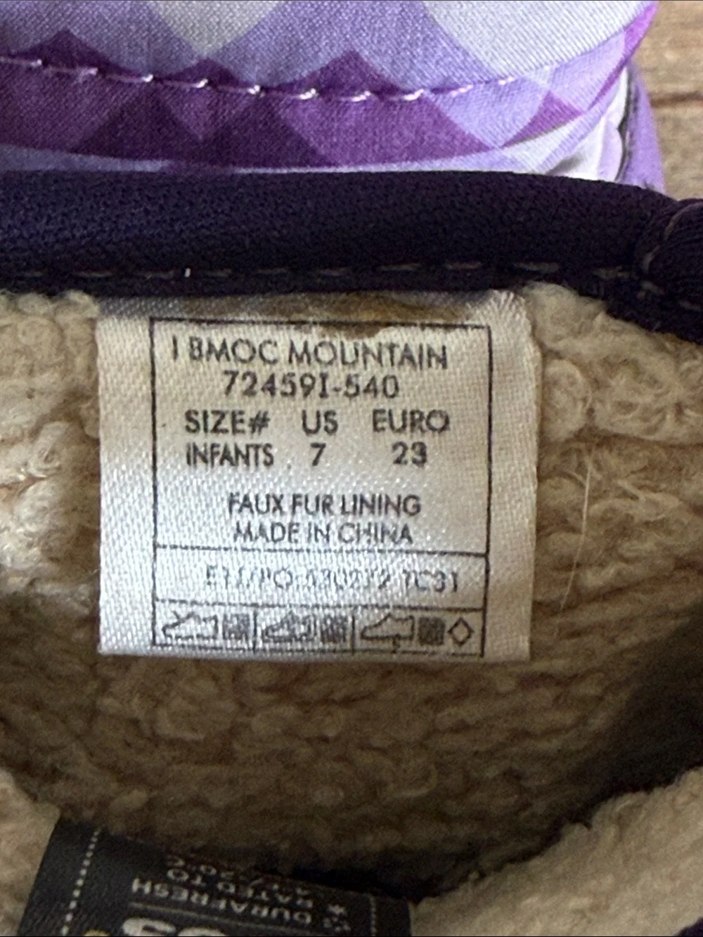 BOGS Toddler Purple Geometric Insulated Winter Mountain Snow Boots